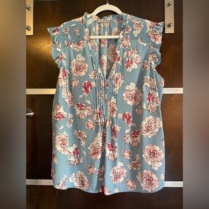 daniel rainn 2x floral blouse